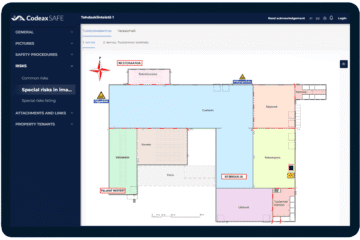 Chemical storage locations can be visually represented on the property floor plan